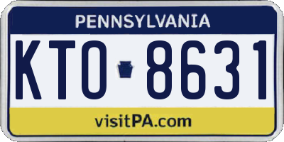 PA license plate KTO8631