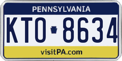 PA license plate KTO8634