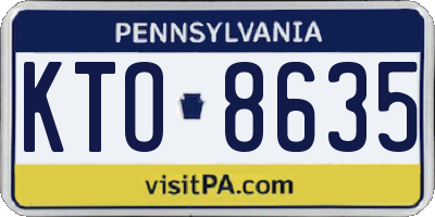PA license plate KTO8635