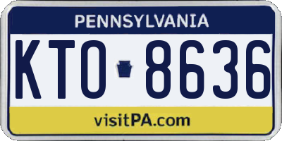PA license plate KTO8636