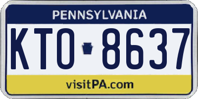 PA license plate KTO8637