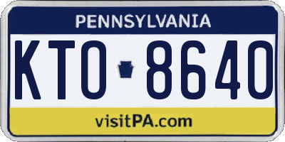 PA license plate KTO8640