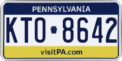 PA license plate KTO8642