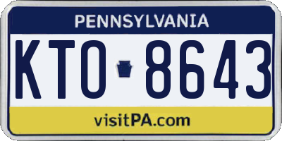 PA license plate KTO8643