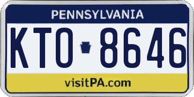 PA license plate KTO8646