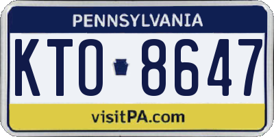 PA license plate KTO8647