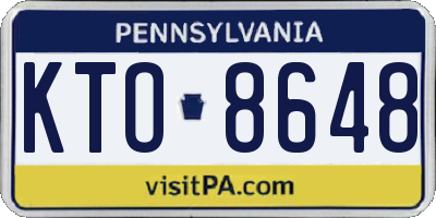 PA license plate KTO8648