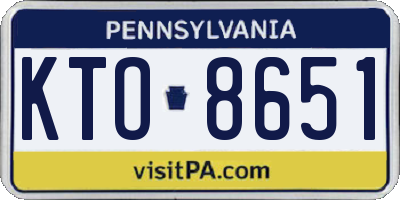 PA license plate KTO8651