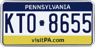 PA license plate KTO8655