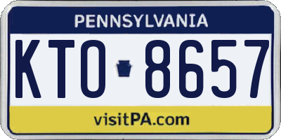 PA license plate KTO8657