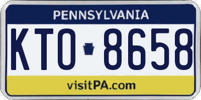 PA license plate KTO8658