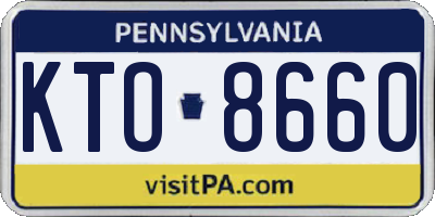 PA license plate KTO8660