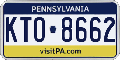 PA license plate KTO8662