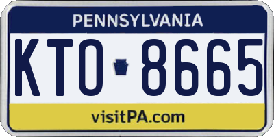 PA license plate KTO8665