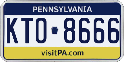 PA license plate KTO8666