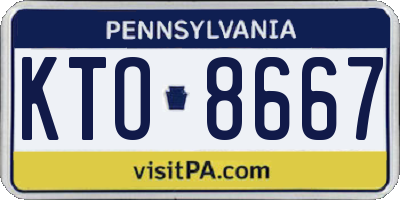 PA license plate KTO8667