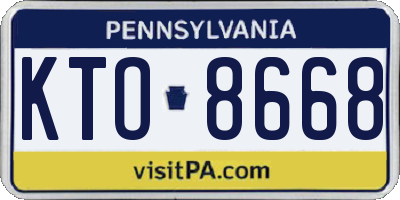 PA license plate KTO8668