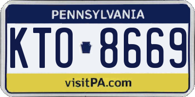 PA license plate KTO8669