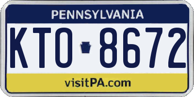 PA license plate KTO8672