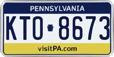 PA license plate KTO8673