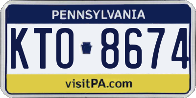 PA license plate KTO8674