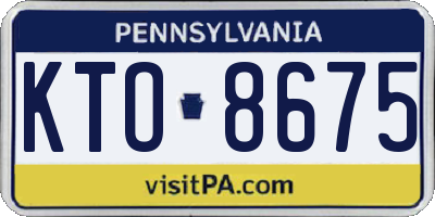 PA license plate KTO8675