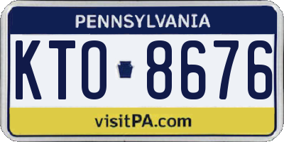 PA license plate KTO8676