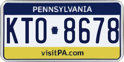 PA license plate KTO8678