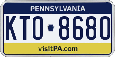 PA license plate KTO8680