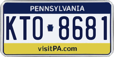 PA license plate KTO8681
