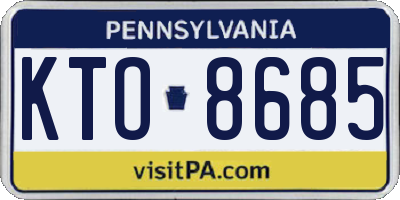 PA license plate KTO8685