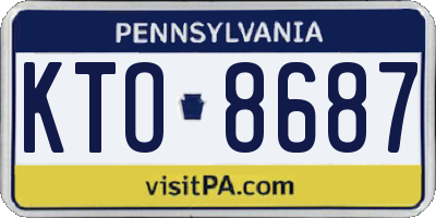 PA license plate KTO8687