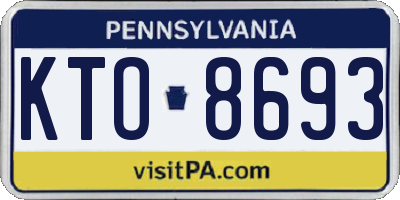 PA license plate KTO8693