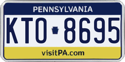 PA license plate KTO8695