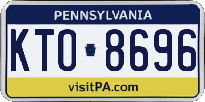 PA license plate KTO8696