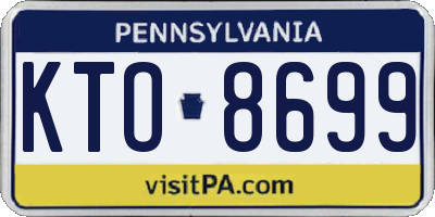 PA license plate KTO8699