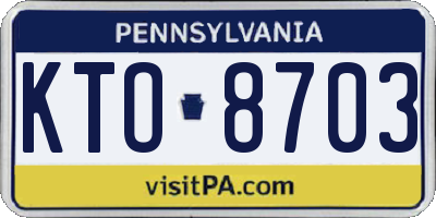 PA license plate KTO8703