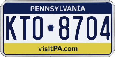 PA license plate KTO8704
