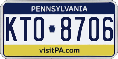 PA license plate KTO8706