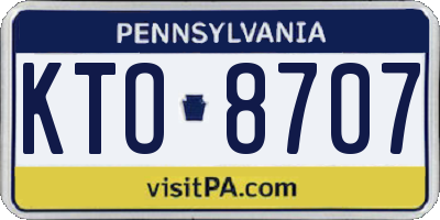 PA license plate KTO8707