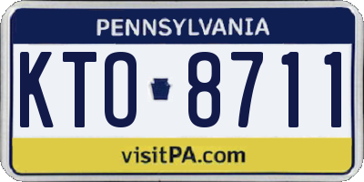 PA license plate KTO8711