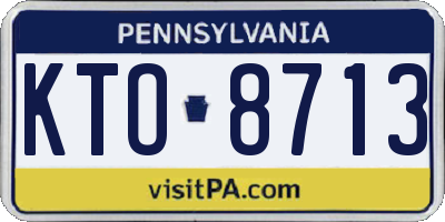 PA license plate KTO8713