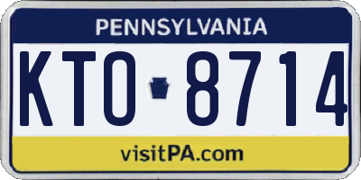 PA license plate KTO8714