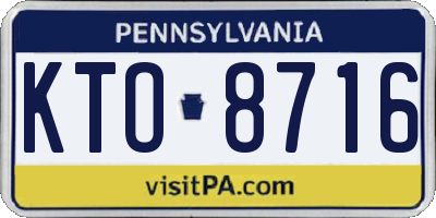 PA license plate KTO8716