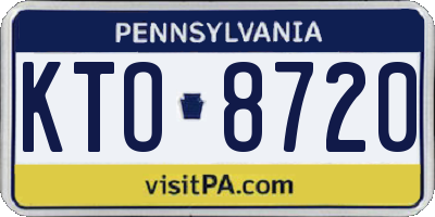 PA license plate KTO8720