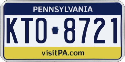 PA license plate KTO8721