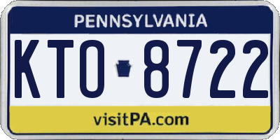 PA license plate KTO8722