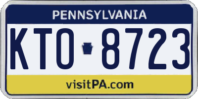 PA license plate KTO8723
