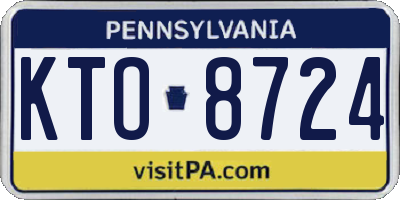 PA license plate KTO8724