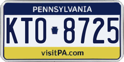 PA license plate KTO8725